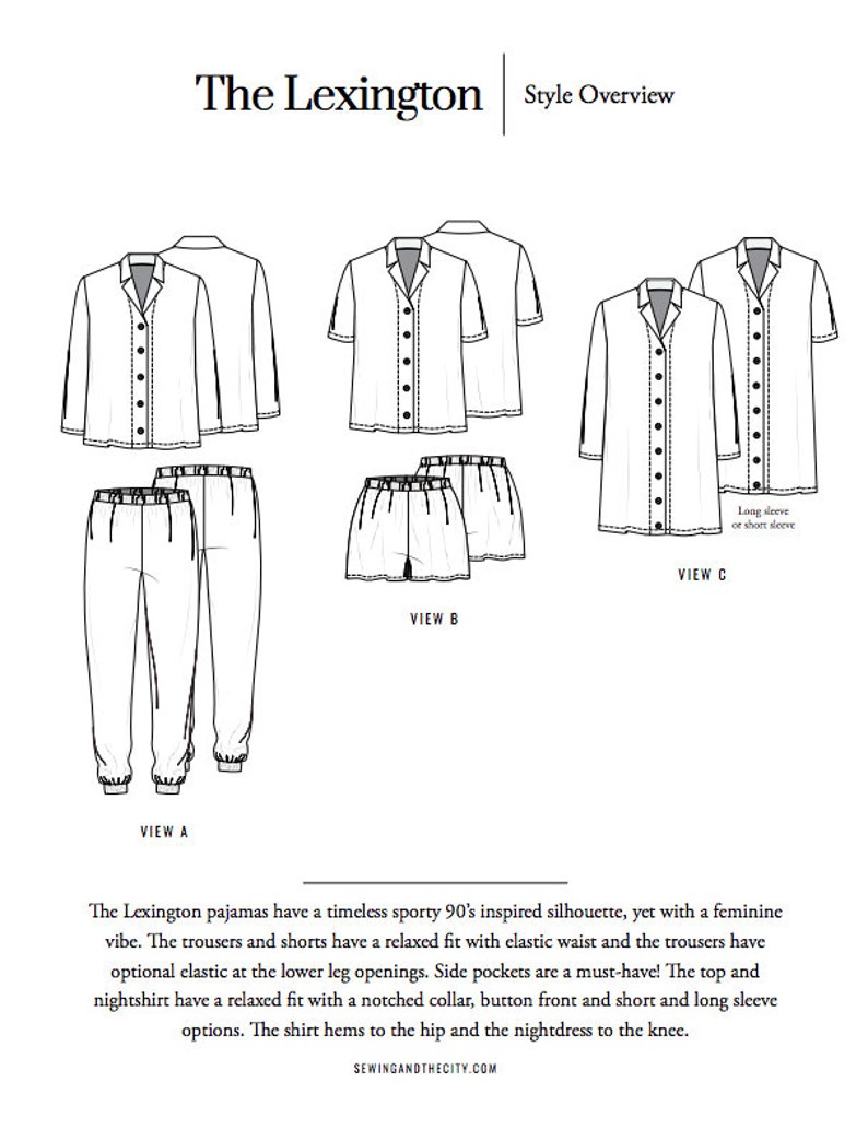 Pajama Sewing Pattern PDF The Lexington pajama set pattern image 8