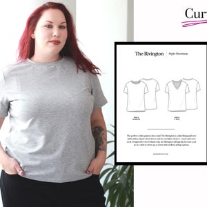 Rivington Curvy t-shirt PDF Sewing Pattern