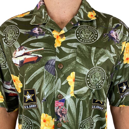 US Army Hawaiian Shirt Made in USA Etsy