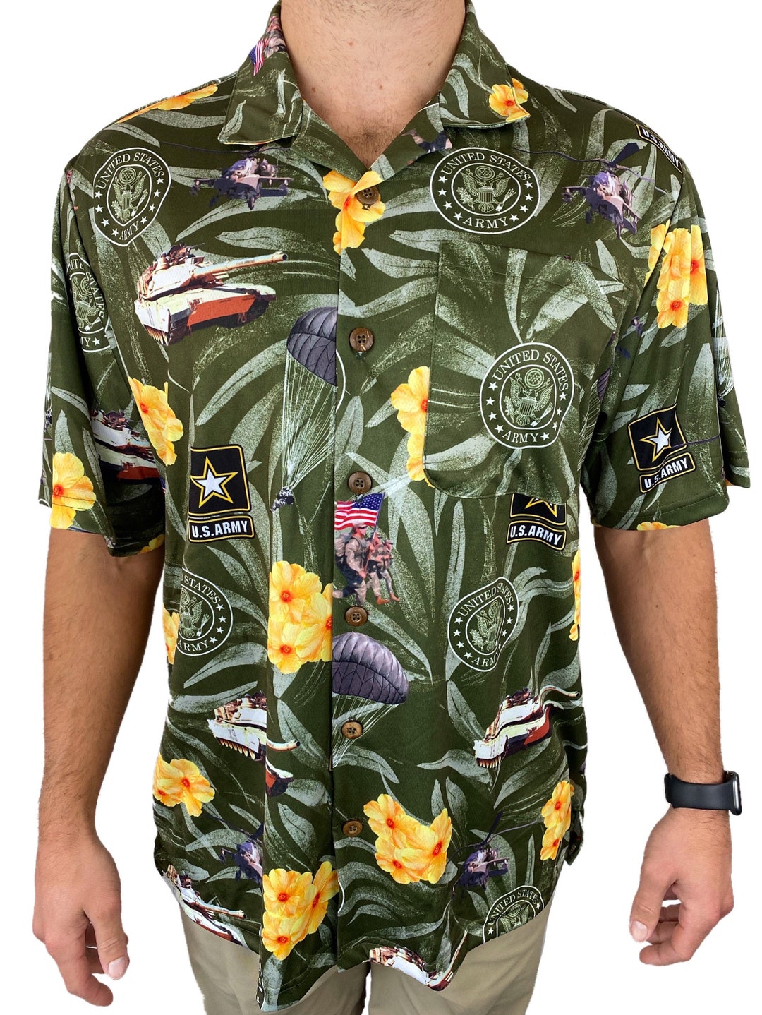 US Army Hawaiian Shirt Made in USA Etsy