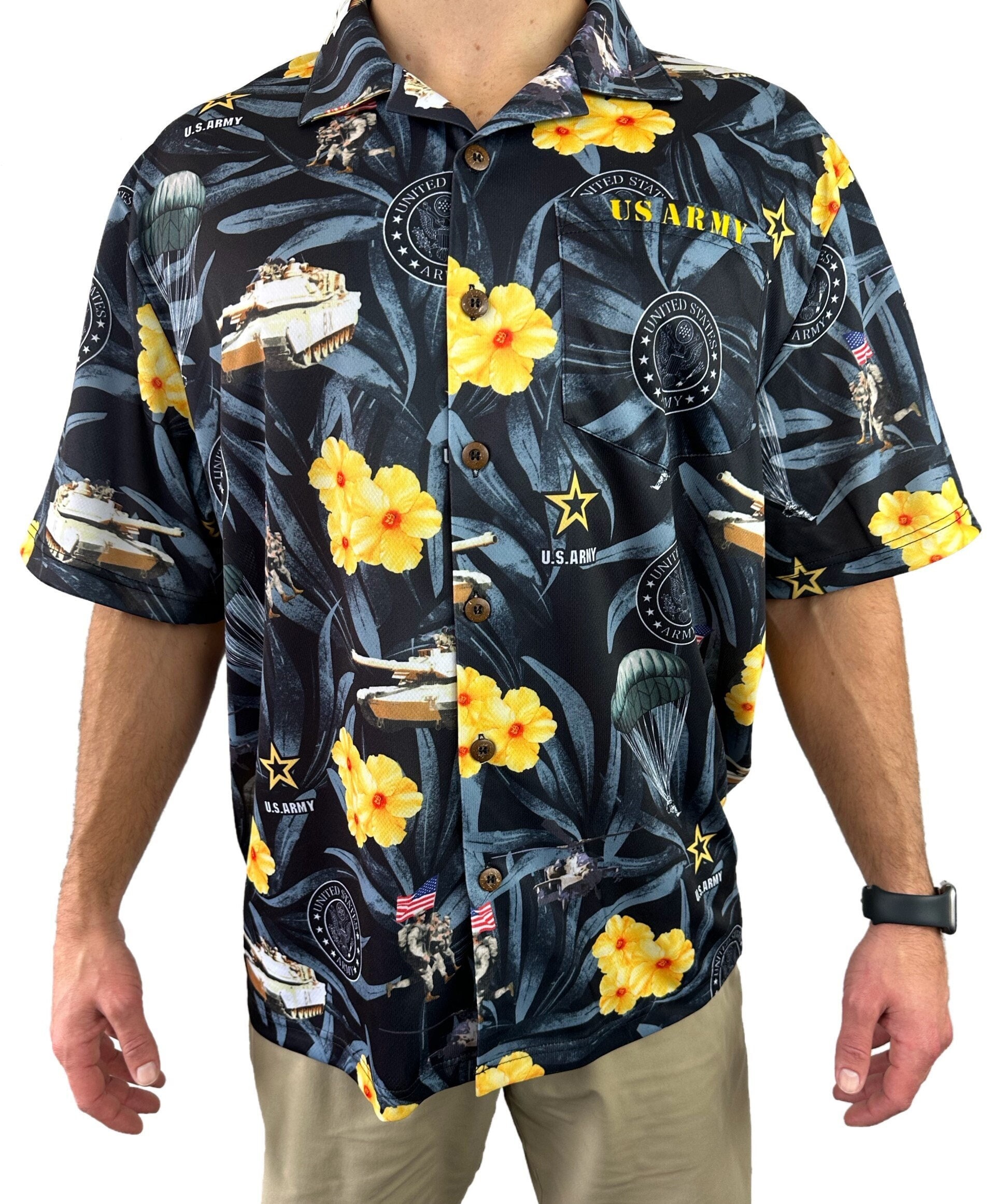 UTY Apparel Hawaiian Style Shirt Aloha Floral Button Up Camp Shirt Men's  Sz: XXL
