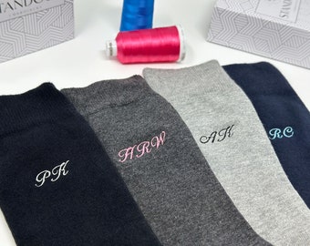 Calcetines personalizados con inicial/monograma bordados, tallas 6-14