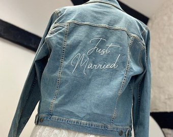 Embroidered Just Married Denim Jacket