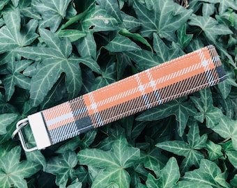 Bracelet porte-clés en flanelle d'automne - longes pour clés - joli porte-clés - lanière de poignet