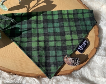 Bandana de vacances de plaid vert, bandana de chat, bandana de chien, cadeaux d’animal familier