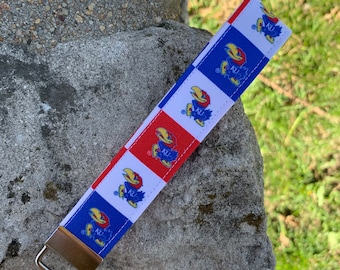 Bracelet de porte-clés de l’Université du Kansas, bracelet en porte-clés Jayhawk, cadeaux universitaires