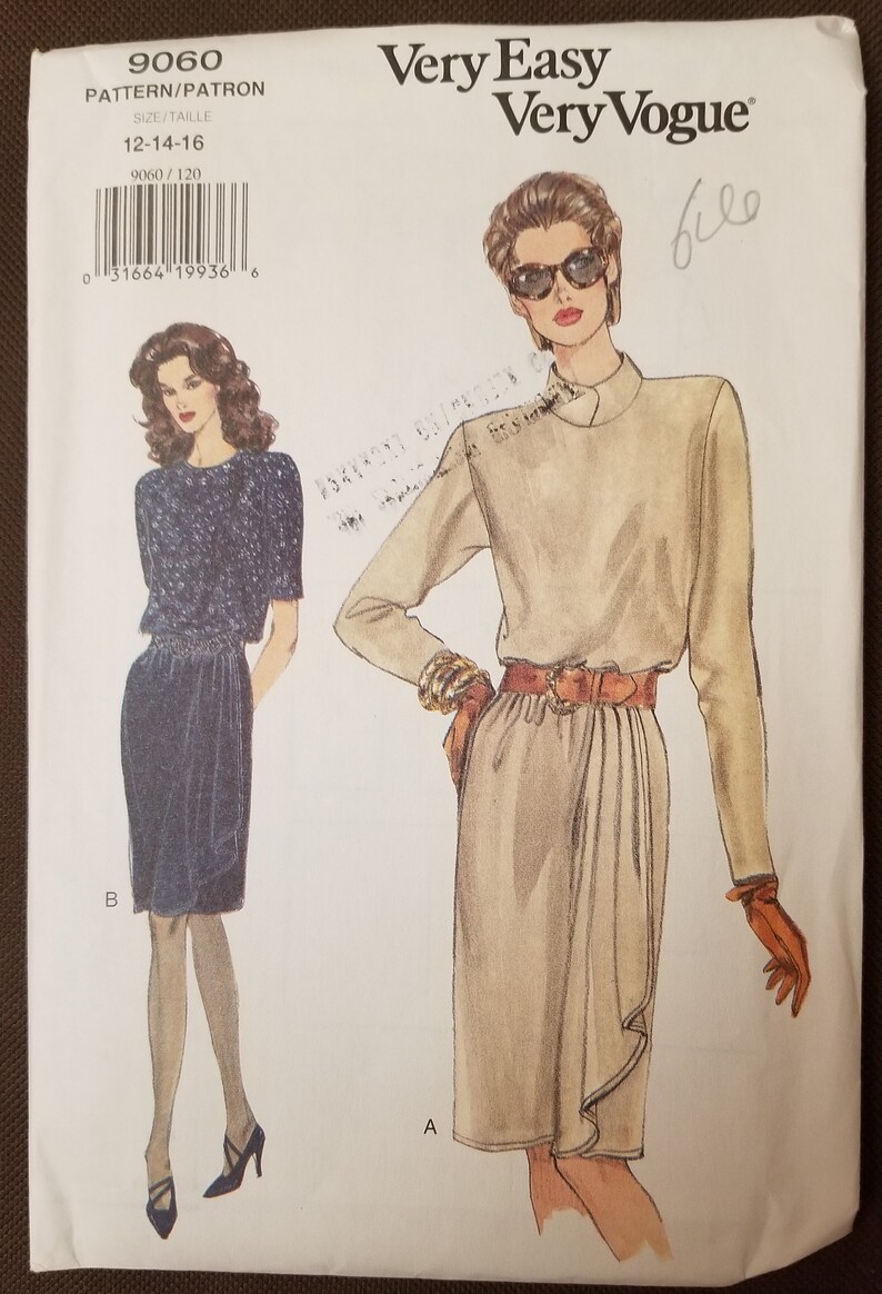 Size 12-14-16 Misses/' Dress UNCUT Vogue 9060 Very Easy Vogue Sewing Pattern