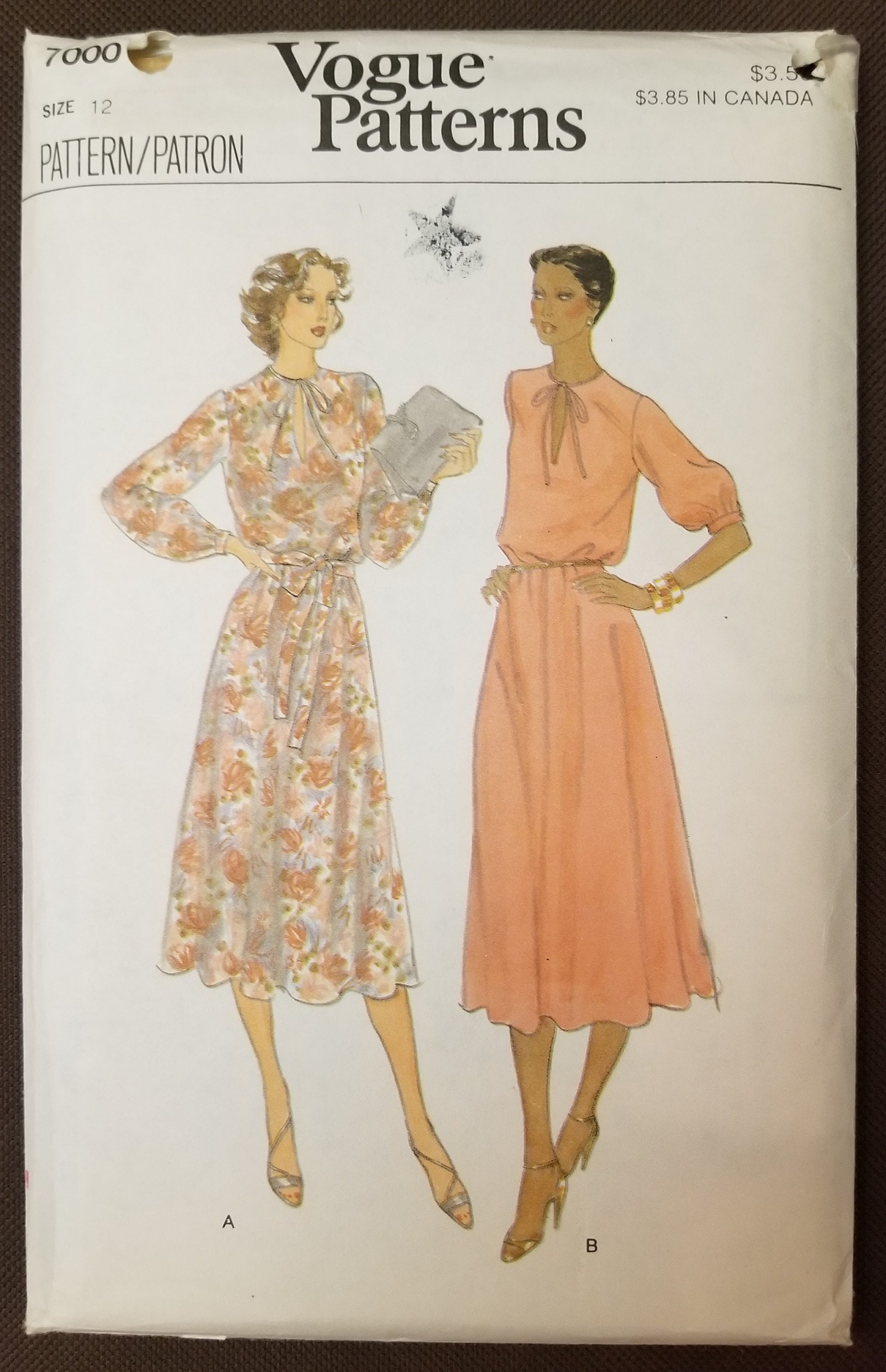 UNCUT Vogue 7000 Misses' Dress Sewing Pattern, Size 12 - Etsy