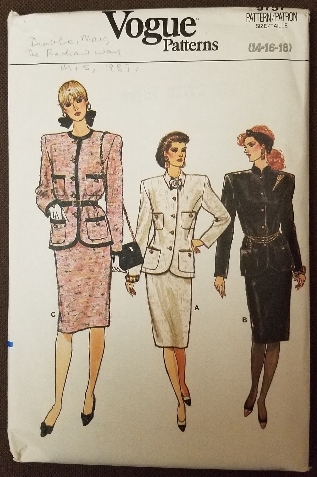 UNCUT Vogue 9757 Sewing Pattern, Size 14-16-18, Misses' Jacket and ...