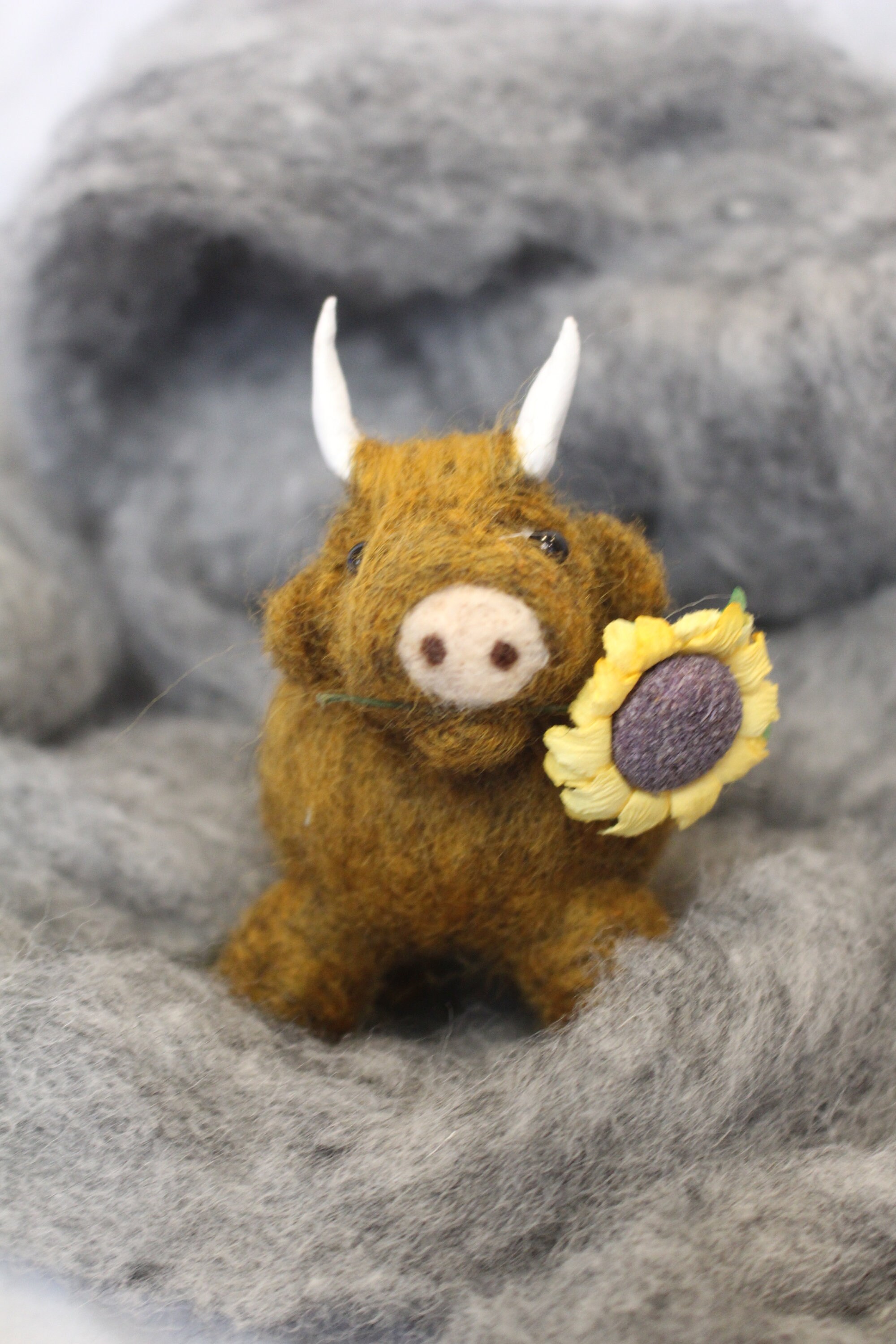 Handmade needle felt highland cow perfect gift. Etsy