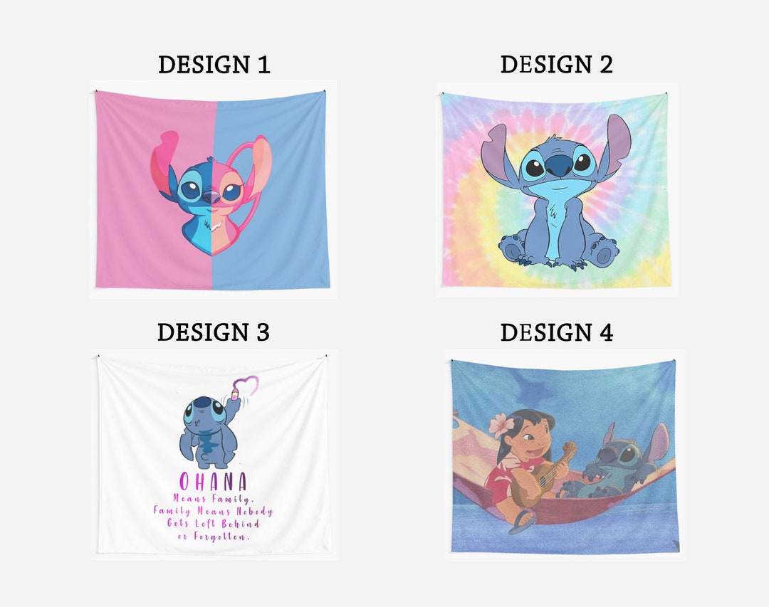 Stitch and Angel Tapestry, Stitch Tapestry, Colorfull Stitch Tapestries