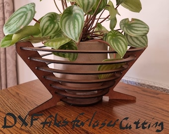 Basket for decore, fruit, flower pot, candle etc. DXF files for laser cutting.