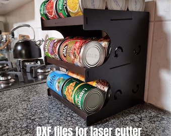 Support distributeur de boîtes de conserve, fichiers dxf pour découpe laser uniquement.