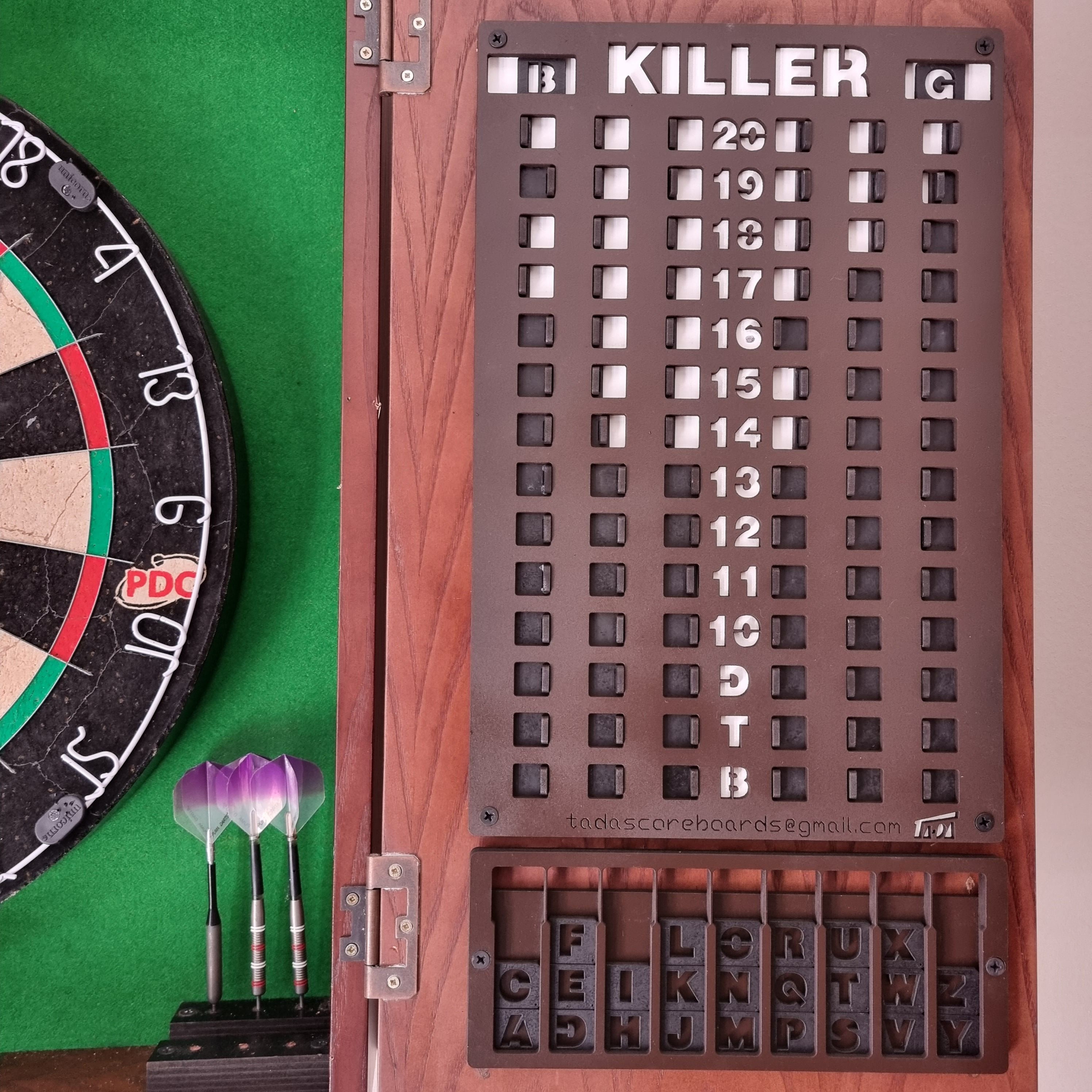 Darts Scoreboard for Killer Dxf Files for Laser Cutting Etsy Canada