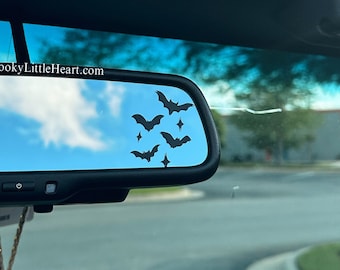 Car Rear view mirror Decal, Bats and stars, Side mirror decal, small bats decal, car rear mirror accessories, bat stickers, spoiled bat, ALT