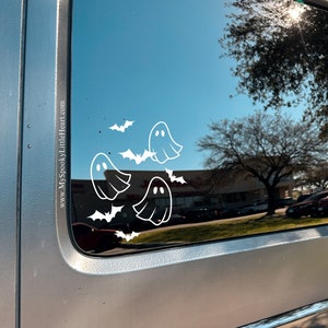 Cute Ghost Decal, Car Decal Ghost and bats Decal, Spooky Decals, Spooky Cute, Halloween Decal, Spooky all year, gothic, Alternative babe