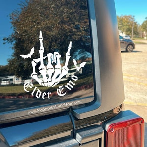 Elder emo, Car Decal, emo decal, it was never a phase, emo kid, elder emo moms club, goth decal, skeleton rock hand, ALT babe, bats decal