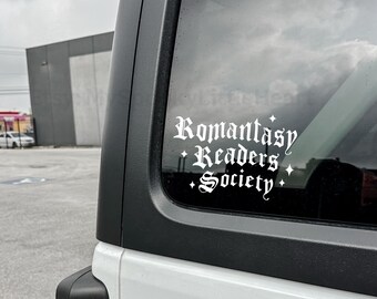 Romantasy Readers Society, Romance Books, Let's go book shopping, car decal, book girlie, book lover, bookish decal, Romantasy Books, ALT