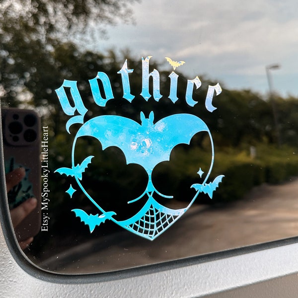 Gothicc, bats decal, spooky decals, goth decals, spooky car accessories, tailgating decal, back off decal, get off my ass decal, alt girl