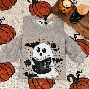Stay Spooky, Ghost Reading Book, Spooky Bookish shirt, Bookish sweatshirt, Halloween Shirt, Spooky Season, Ghost Shirt, Bats Sweatshirt, ALT