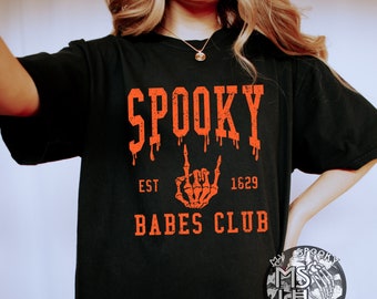 Spooky Babes Club, Halloween Oversized shirt, Spooky Sweatshirt, Spooky babe shirt, alt clothing, Spooky Oversized tee, Halloween t-shirt