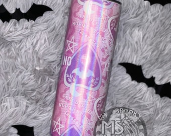 Bats Tumbler, Pastel Goth Tumbler, Witchy tumbler, 20oz Skinny tumbler, spooky tumbler, spooky gift, it's frickin bats, bats and ouija