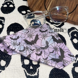 Spooky Microfiber Lens Cloth, Glass Cleaning Cloth, Alternative Lens Cloth, Spooky Eyeglasses Cloth, Camera Lens Cloth, Bats Cleaning Cloth