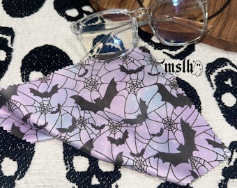 Spooky Microfiber Lens Cloth, Glass Cleaning Cloth, Alternative Lens Cloth, Spooky Eyeglasses Cloth, Camera Lens Cloth, Bats Cleaning Cloth