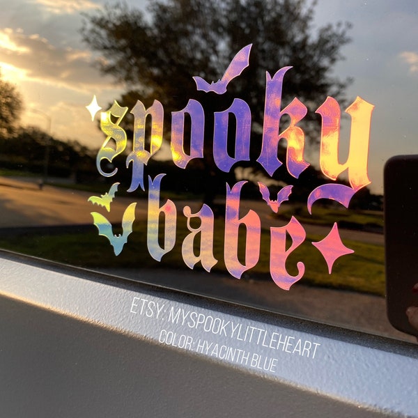 Spooky Bitch , Spooky babe, Spooky Decal, car decal, bats decal, witchy decals, goth decals, spooky car decals, gothicc, Alt girl, Spooky