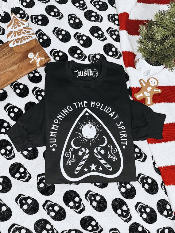 Summoning the holiday spirit, Christmas sweatshirt, witchy Christmas, dead inside but it’s Christmas, Merry Gothmas, Spooky Christmas, xmas