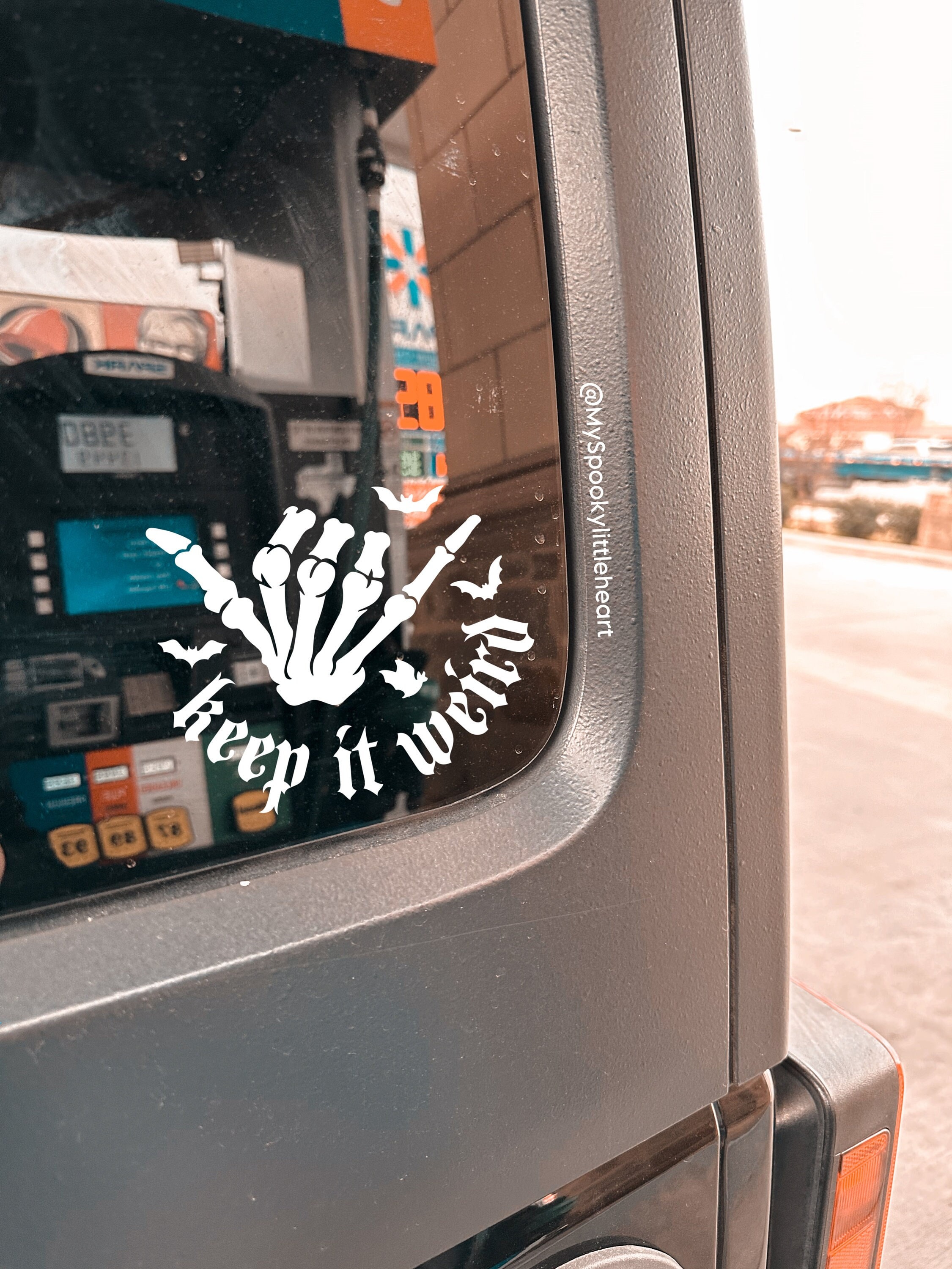 Stay weird Decal, Keep it Weird, skeleton hand decal, skeleton Shaka decal, weird bitches only, goth decals, spooky decals, bats decal, alt