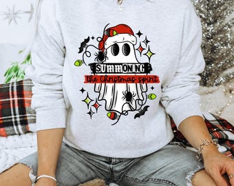 Spooky Christmas Sweatshirt, Gothmas, creepmas Shirt, summoning the Christmas Spirit, Alternative Holiday Crewneck, Goth Christmas, Hexmas