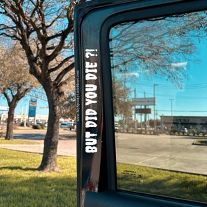 But did you die decal, Car Decal, funny passenger decal, door decal, get in loser, goth decals, funny driving decal, bad bitches only, ALT