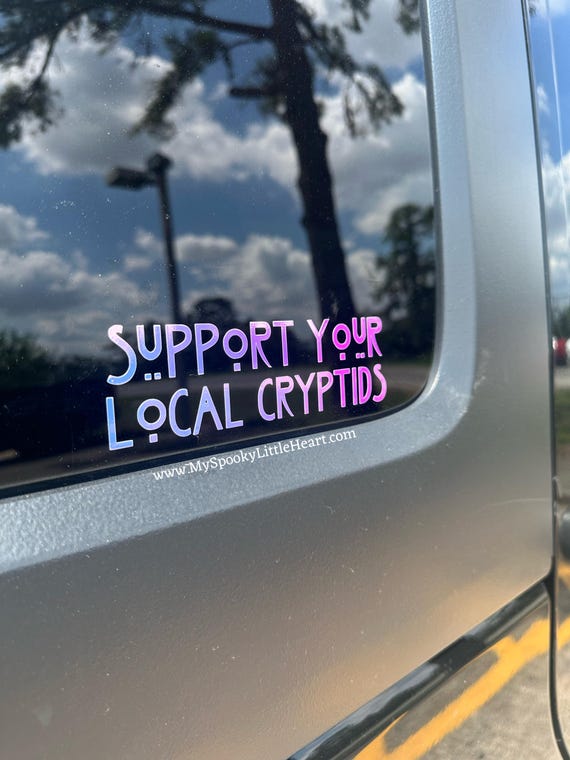 Support your local cryptids bumper decal, spooky car accessories, alternative girl, spooky babe, cryptid sticker, cryptid, car decal, alt