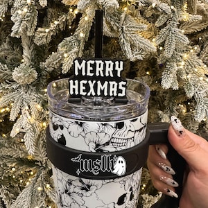 Merry Hexmas, Merry Krampus, Spooky Christmas Straw Topper, 3D Printed, Spooky Straw Topper, Summoning the Holiday Spirit, Hexmas, Gothmas