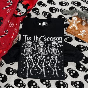 Skeletons Christmas Sweatshirt, Summoning the holiday spirit, Spooky Christmas sweatshirt, dead inside but it’s Christmas, Merry Gothmas