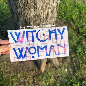 Witchy Woman, Witchy decal, Witchy Mama, Spooky decals, witchy car decals, witchy gift, car decals, bruja, head witch, witchy babe, alt girl image 2