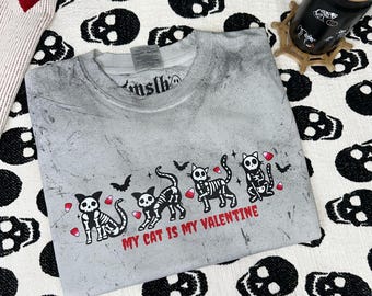 My Cat is my Valentine Shirt, Valloween Sweatshirt, Valentine Cat Shirt, Cat Cute Valentine's Sweatshirt, Cat Lover gift, Meowentine Shirt