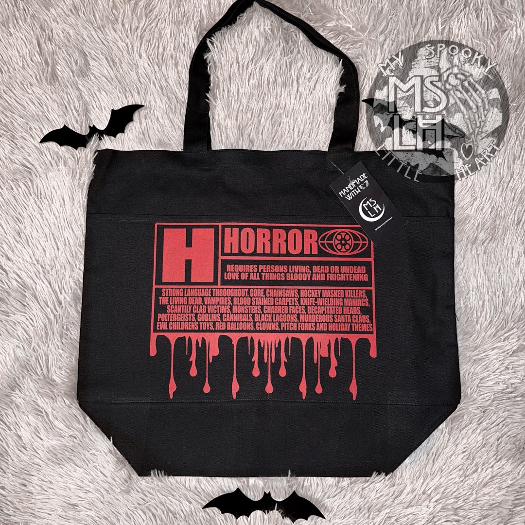 Horror Tote Bag Spooky Bag Horror Book Bag Witchy Bag Etsy