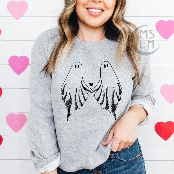 Spooky Valentines Day | vday shirt | lovers | Ghosts holding hands | Valentine’s Day shirt | Valentine’s Day sweatshirt | gift for her, vday