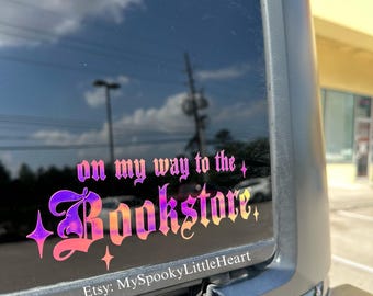 Let&#39;s go book shopping, car decal, get in loser, book girlie, book lover, book decal, bookish car decal, booktrovert, on my way to buy books