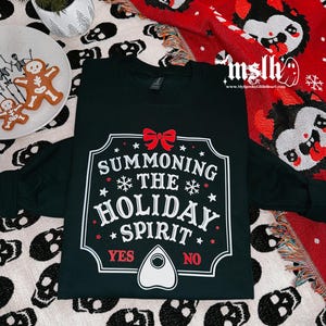 Spooky Christmas, Summoning the Holiday Spirit, Creepmas, Goth Christmas Sweatshirt, Witchy Christmas, Gothmas, Merry Hexmas, xmas hoodie