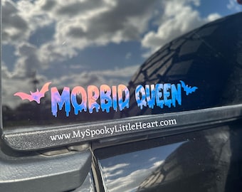Morbid Queen, Car Decal, Door Decal, Spooky Driver Decal, Bats Decal, Goth Decal, Spooky Decal, Stay Morbid, Morbid Mama, ALT, Gothic, Bats