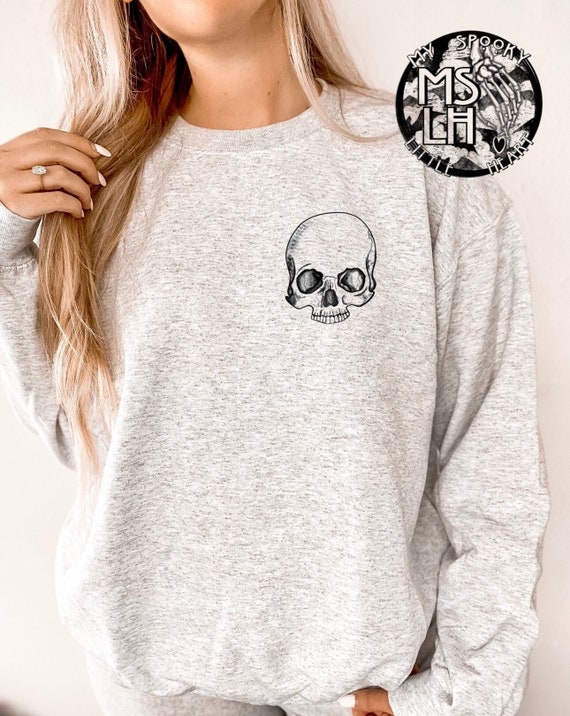 Skull Sweatshirt, gothic shirt, gothic hoodie, skull shirt, gothic, spooky sweatshirt, edgy, skeleton sweatshirt, unisex, alternative shirt