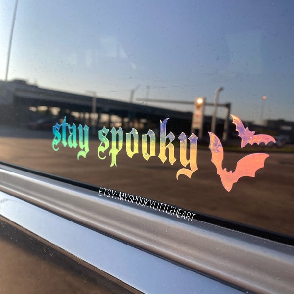 Restez effrayant, autocollant chauve-souris, salope effrayante, autocollant de voiture, autocollant d'Halloween, autocollants effrayants, autocollant de voiture effrayant, autocollants gothiques, c'est des putains de chauves-souris, gothique