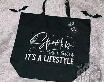 Spooky Lifestyle, Witchy Bag, Black Tote Bag, Gothic Bag, spooky life, Witchy gift, gothic, witchy tote, bruja, spooky bag, witch bag