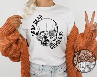 Skull shirt, alternative girl, gothic shirt, spooky cute sweatshirt, goth hoodie, goth clothing, gothic girl shirt, spooky babe, fall shirt