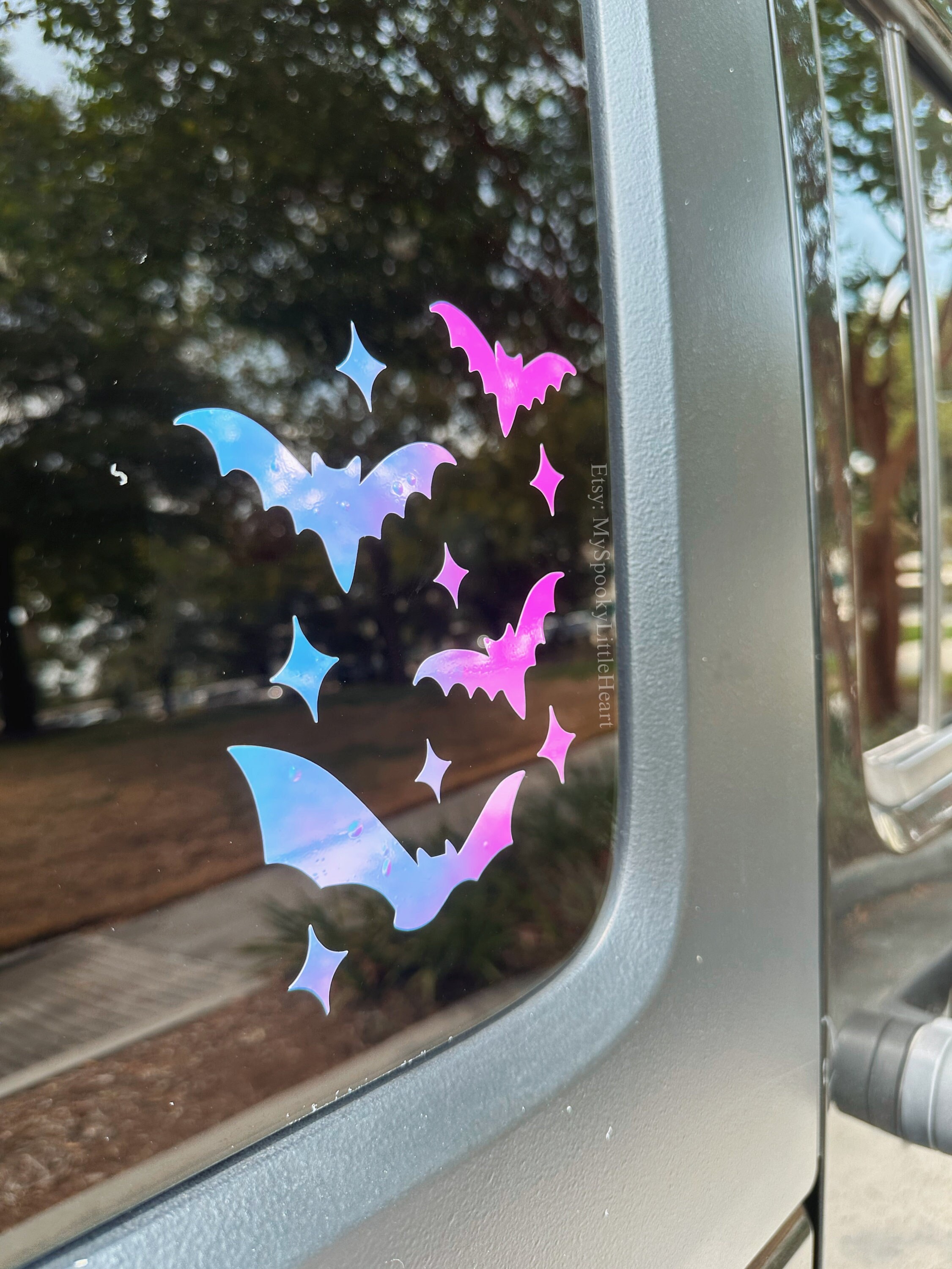 Bats and stars decal, bats decal, spooky decals, bat shit crazy, it's frickin' bats, Halloween Decal, Gone Batty, goth decals, alt babe