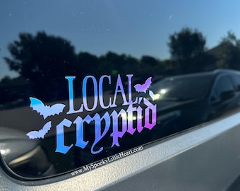 Local Cryptid Decal, Support Your Local Cryptid, car decals, bats, spooky car accessories, goth decals, Cryptids, Bumper Decals, alternative