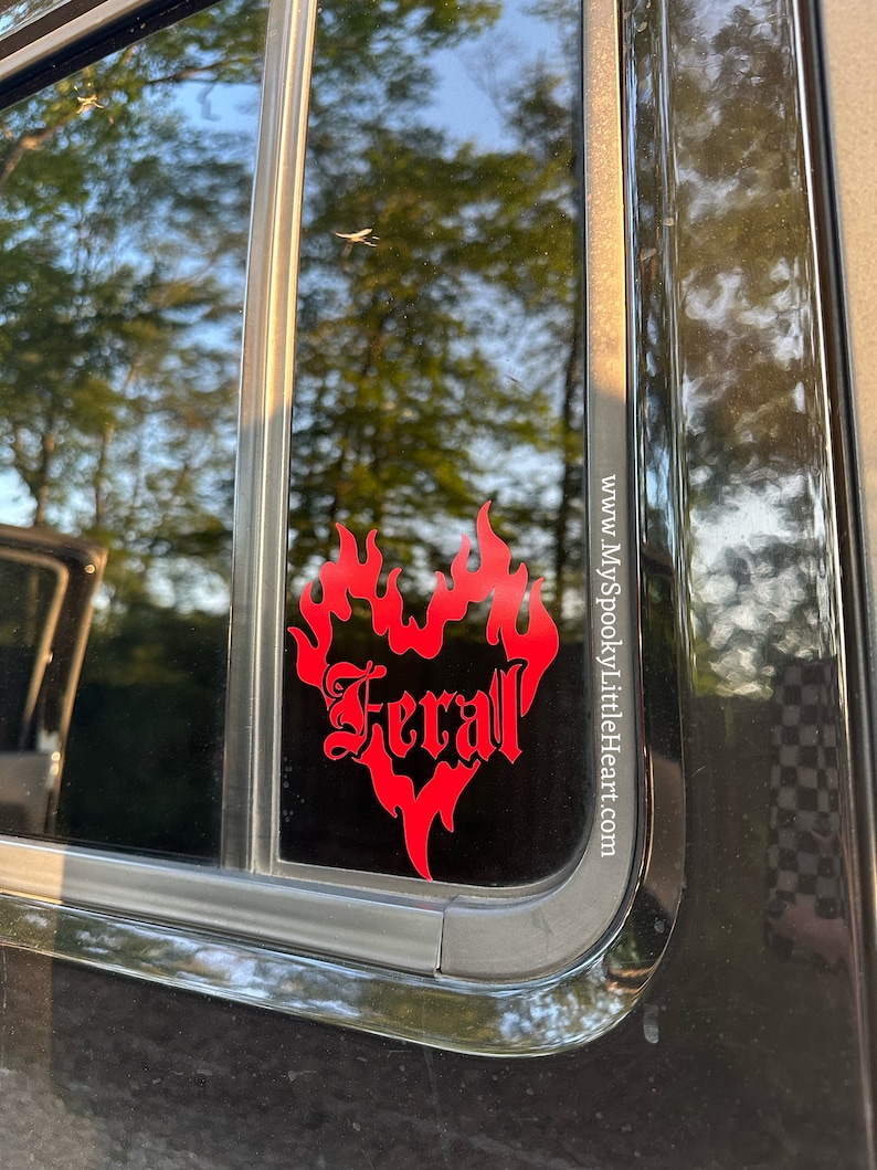 Feral Sticker Stay Feral, Feral Decal, Car Decal, Spooky Car Accessories, Goth Decals ...